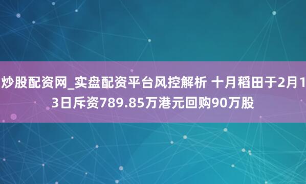 炒股配资网_实盘配资平台风控解析 十月稻田于2月13日斥资789.85万港元回购90万股