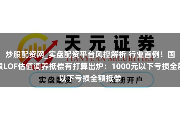 炒股配资网_实盘配资平台风控解析 行业首例！国投白银LOF估值调养抵偿有打算出炉：1000元以下亏损全额抵偿