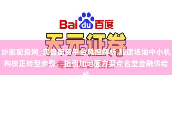 炒股配资网_实盘配资平台风控解析 加速场地中小机构校正转型步骤    指引加地面方要点名堂金融供给
